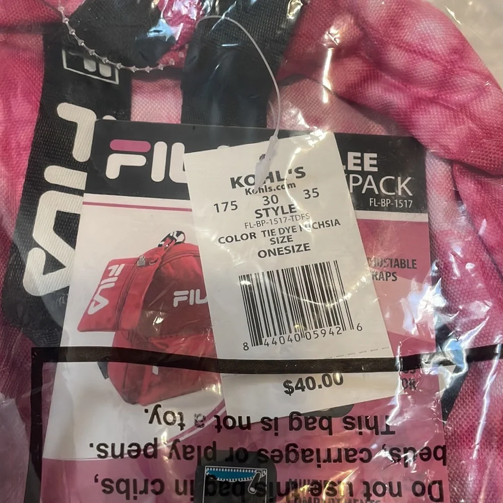 NWT FILa 2 piece backpack
